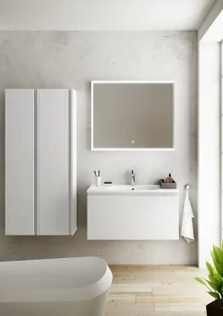 Ipiemme SRL Colonne salle de bains blanc mat l.35 x H.150 x P.30 cm, Pura+
