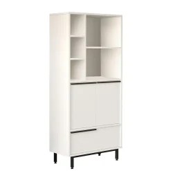 Pier Import Colonne salle de bains blanche 3 portes 5 niches JENA