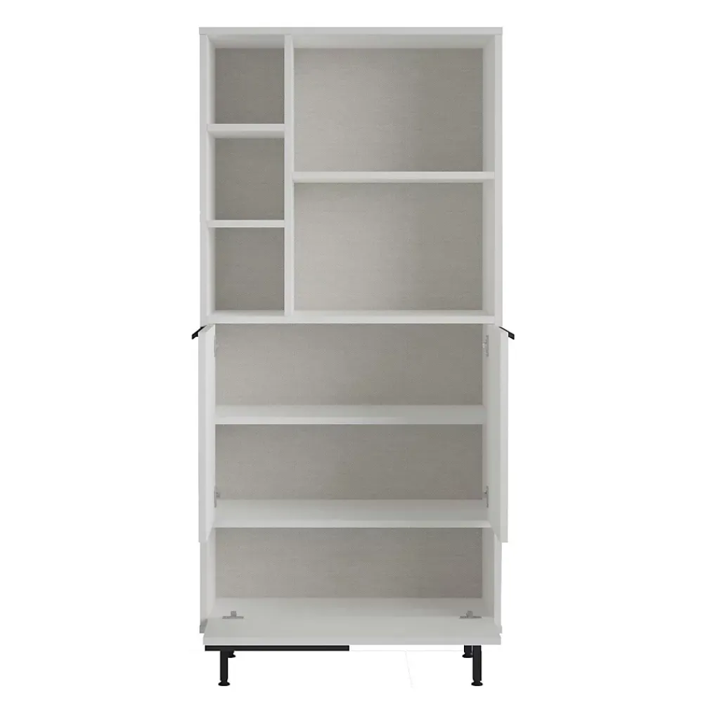 Pier Import Colonne salle de bains blanche 3 portes 5 niches JENA