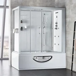 Baignoire Balnéo|Archipel Combi Balneo douche Hammam CBH PUR WHITE 179x97 - DROITE