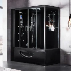 Archipel Combi Balneo douche Hammam CBH BLACK 179x97 - GAUCHE