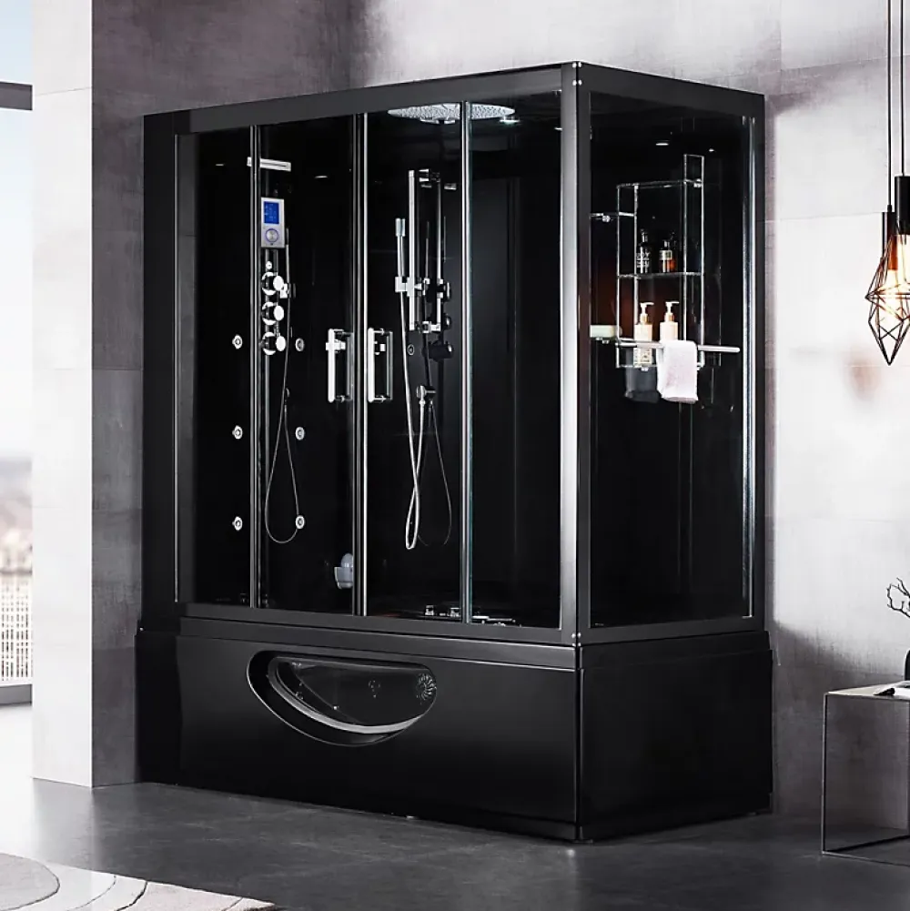 Archipel Combi Balneo douche Hammam CBH BLACK 179x97 - GAUCHE