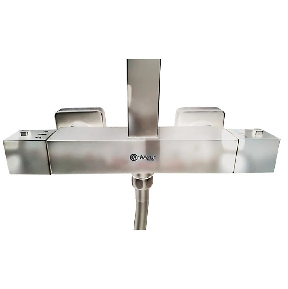 Colonne De Douche Thermostatique|Cuisibane Combiné de douche et douchette SQUARE - Chromé