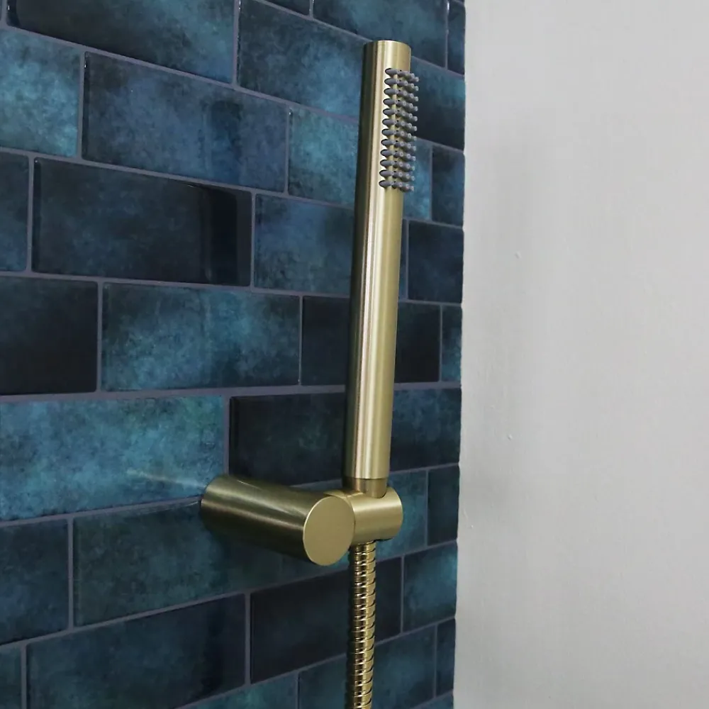 Essebagno Combiné support de douche or brossé 3 pièces Luisa