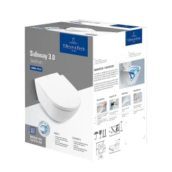 Wc Suspendu|Villeroy & Boch Combipack modèle suspendu VILEROY ET BOCH Subway 3.0 TwistFlush blanc