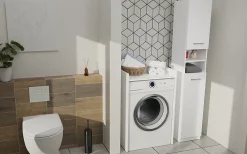 Topeshop COMO - Meuble de rangement pour machine à laver - Meuble SDB - 64x50x97.5 cm - Buanderie