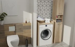 Autres COMO - Meuble de rangement pour machine à laver - Meuble SDB - 64x50x97.5 cm - Buanderie