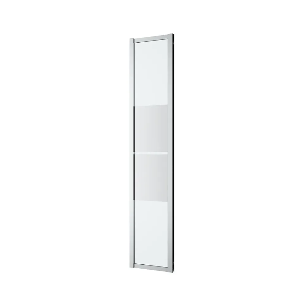 GoodHome Complément d'ouverture l.40 x H.195 cm, bandes miroir, profilés alu chrome, Ledava