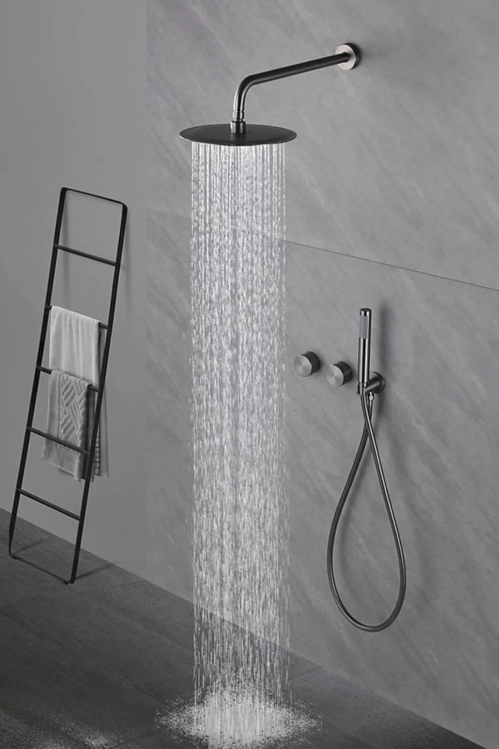 Robinet De Douche|Hudor Composition de douche SC64 en laiton gun black collection Permesse
