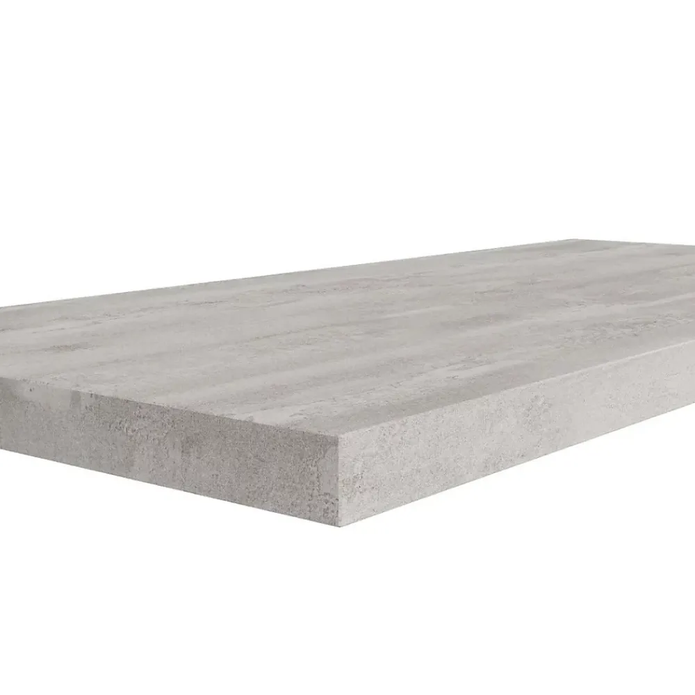 Kiamami Valentina Comptoir En Bois Couleur Ciment Pour Lavabo De Salle De Bains 100