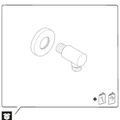 Pommeau De Douche, Flexible Et Barre De Douche|Duravit Coude de raccordement mural universel rond en laiton, avec clapet anti-retour - 5,5x8x5,5cm - Or poli