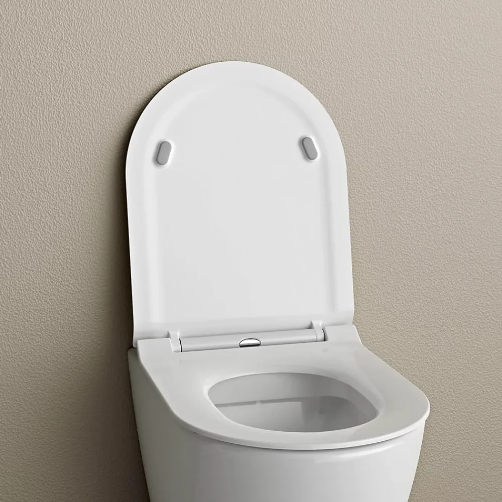 Bernstein Couvercle / Lunette de WC plat Siège de WC Duroplast Couvercle frein de chute - 46,4x36,4x4,9cm - U2019