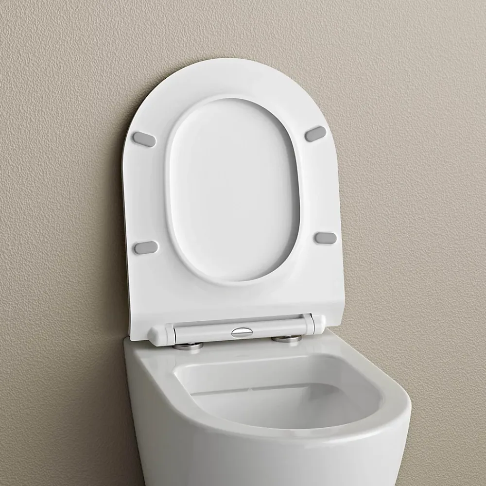 Bernstein Couvercle / Lunette de WC plat Siège de WC Duroplast Couvercle frein de chute - 46,4x36,4x4,9cm - U2019