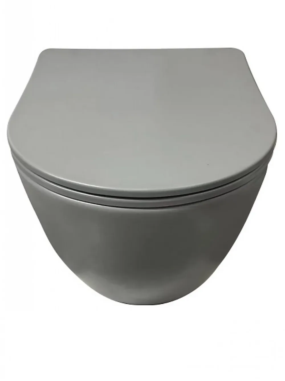 Wc Suspendu|Sanitaire Cuvette suspendue sans bride KELOS Flush Gris Clair avec abattant