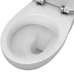 Cuvette suspendue Urmia en porcelaine vitrifiée avec abattant polypropylène blanc