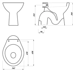 Wc Suspendu|Planète Bain Cuvette WC à alimentation indépendante sortie verticale Atlas