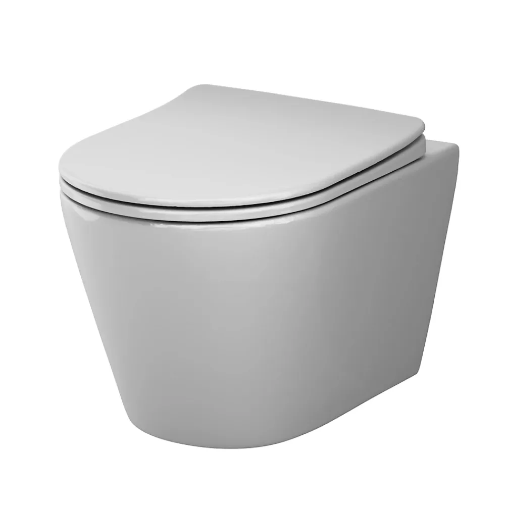 Wc Suspendu|Am.Pm Europe Cuvette WC Suspendu Blanc Toilette Suspendu FlashClean WC sans rebord avec couvercle de siège SoftClose, CXB1701SC Blanc AM.PM