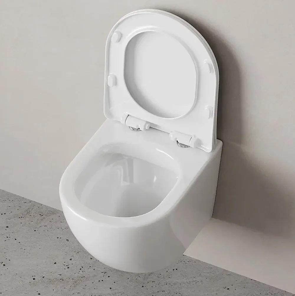Wc Suspendu|Am.Pm Europe Cuvette WC Suspendu Blanc Toilette Suspendu FlashClean WC sans rebord avec couvercle de siège SoftClose, CXB1701SC Blanc AM.PM