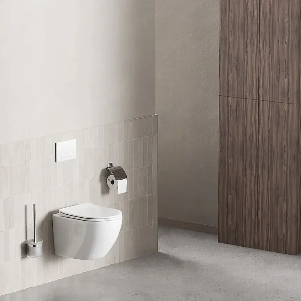 Wc Suspendu|Am.Pm Europe Cuvette WC Suspendu Blanc Toilette Suspendu FlashClean WC sans rebord avec couvercle de siège SoftClose, CXB1701SC Blanc AM.PM