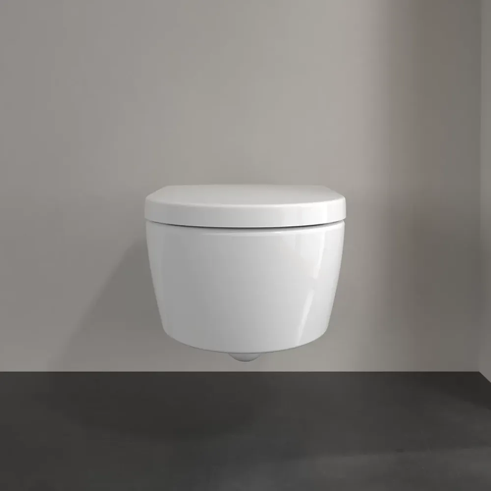 Villeroy & Boch Cuvette WC suspendu en céramique blanche et abattant fermeture ralentie Exclusive,