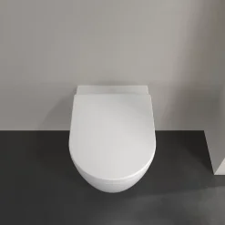 Villeroy & Boch Cuvette WC suspendu en céramique blanche et abattant fermeture ralentie Exclusive,