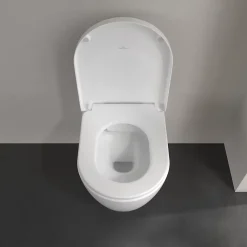 Villeroy & Boch Cuvette WC suspendu en céramique blanche et abattant fermeture ralentie Exclusive,