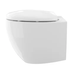 Wc Suspendu|GoodHome Cuvette WC suspendu en céramique, l.37,5 x H.36,5 x P.50 cm, blanc, effet Vortex, Kentia