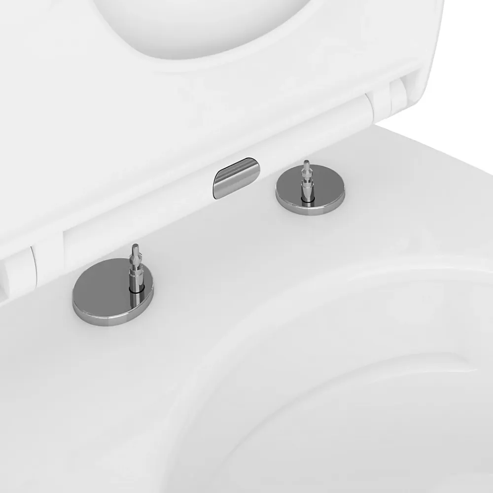 Wc Suspendu|GoodHome Cuvette WC suspendu en céramique, l.37,5 x H.36,5 x P.50 cm, blanc, effet Vortex, Kentia