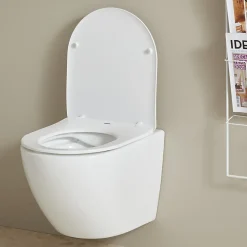 Wc Suspendu|Planète Bain Cuvette WC suspendu gain de place 49 cm sans bride blanc brillant - Corolla
