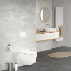 Luxebath Cuvette WC suspendu sans rebord céramique blanc abattant softclose nano revêt