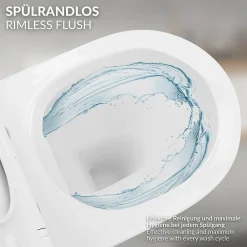 Luxebath Cuvette WC suspendu sans rebord céramique blanc abattant softclose nano revêt