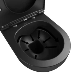 GoodHome Cuvette WC suspendu sans bride Cavally coloris noir