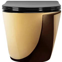 Rea Cuvette WC suspendue Carlo Mini Flat Gold/Black