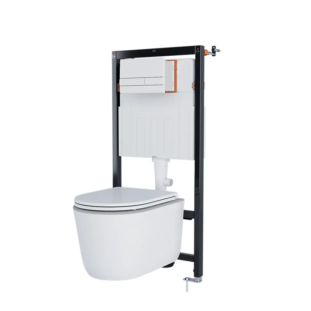 GoodHome Cuvette WC suspendue sans bride, effet Vortex, Luvia