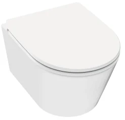 Wc Suspendu|Siamp Cuvette WC suspendue sans bride avec abattant déclipsable et frein de chute