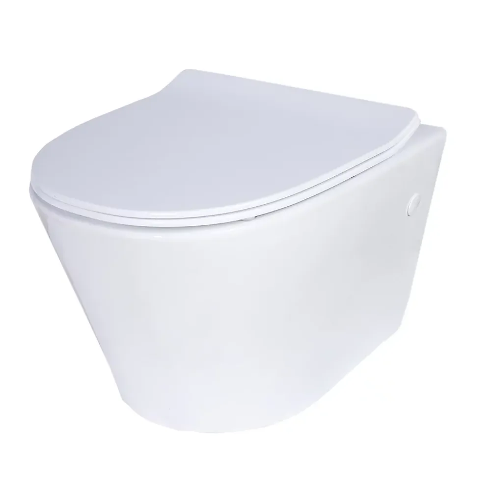 Wc Suspendu|GoodHome Cuvette WC suspendue sans bride, effet Vortex, Fuerte