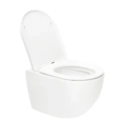 Wc Suspendu|Geberit Delta Pack WC Bâti support Duofix 112 cm + WC SAT Tornado sans bride + Abattant SoftClose + Plaque blanche (TORNADOGEB3)