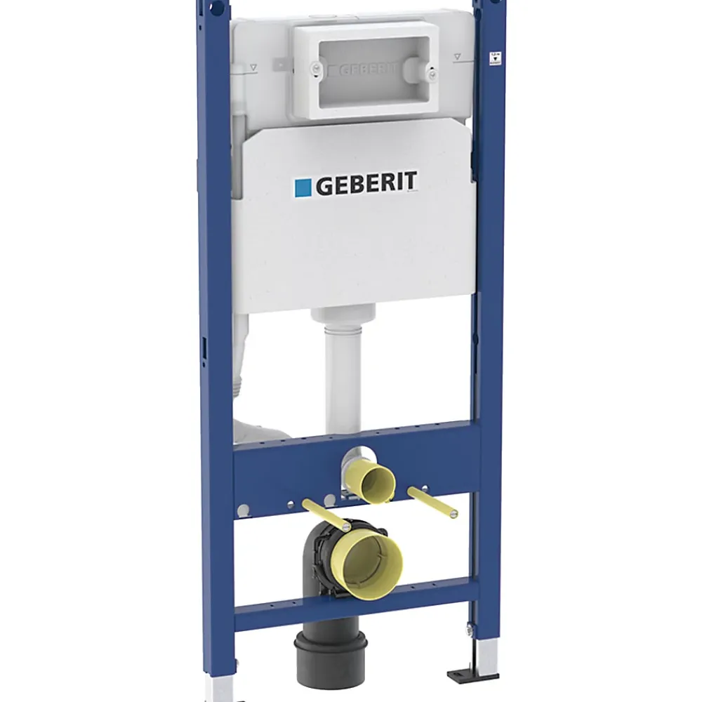 Wc Suspendu|Geberit Delta Pack WC Bâti support Duofix 112 cm + WC SAT Tornado sans bride + Abattant SoftClose + Plaque blanche (TORNADOGEB3)