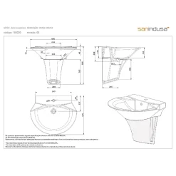 Lavabo|Sanindusa Demi colonne de lavabo Jade céramique traditionnelle blanc