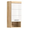 Colonne De Salle De Bains|Meublorama Demi-colonne de salle de bain LEWOTO 1 porte et 1 niche Blanc et chene clair