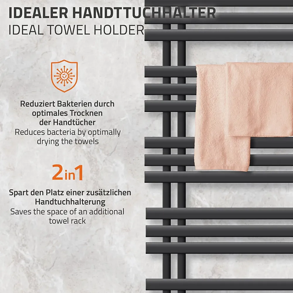 Luxebath Design Radiateur sèche-serviettes Iron EM Electric 1200W