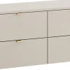 Furnidea Double meuble sous vasque à suspendre avec le plan DALIA CACHEMIRE 120 cm