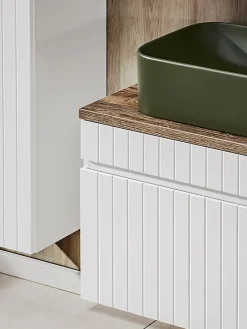 Meuble Sous Lavabo|Furnidea Double meuble sous vasque à suspendre ICONIC blanc 120 cm