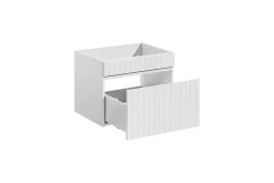 Furnidea Double meuble sous vasque ICONIC blanc 140 cm avec l'etension chêne Santa Fe