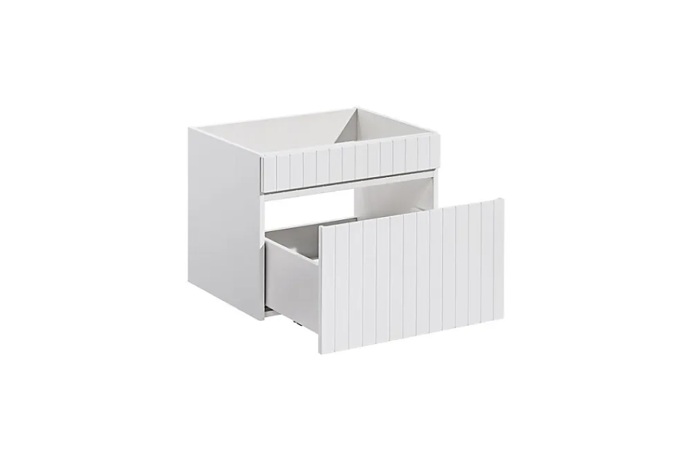 Furnidea Double meuble sous vasque ICONIC blanc 140 cm avec l'etension chêne Santa Fe