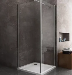 Porte De Douche|Laneri Douche de 8 mm avec porte à battant et paroi fixe lateraleH.200 -77-79 porte x 78,5-80,5 fixe