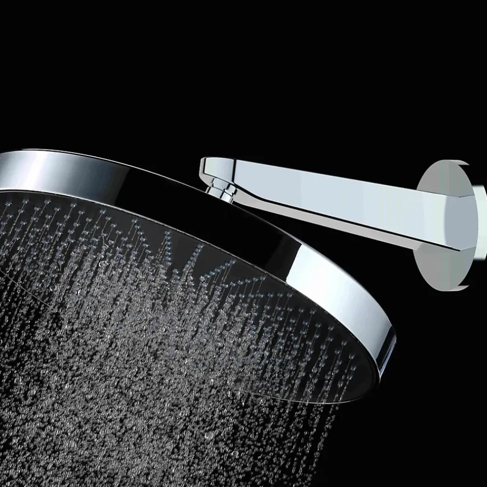 Pommeau De Douche, Flexible Et Barre De Douche|Swiss Aqua Technologies Douche de tête 1 jet ronde, diamètre 30 cm, noir/chrome (SATBSHS81)