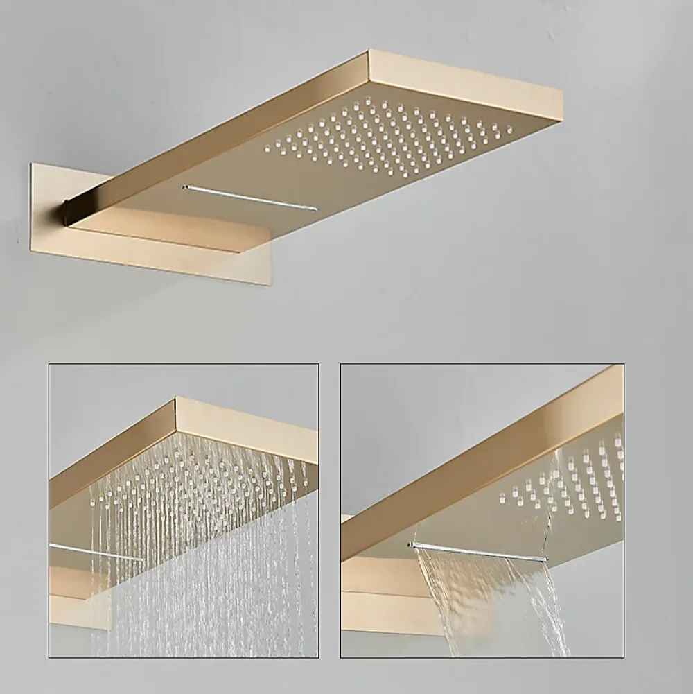 Signature Douche Luxe Encastrée dorée en laiton
