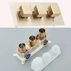 Signature Douche Luxe Encastrée dorée en laiton