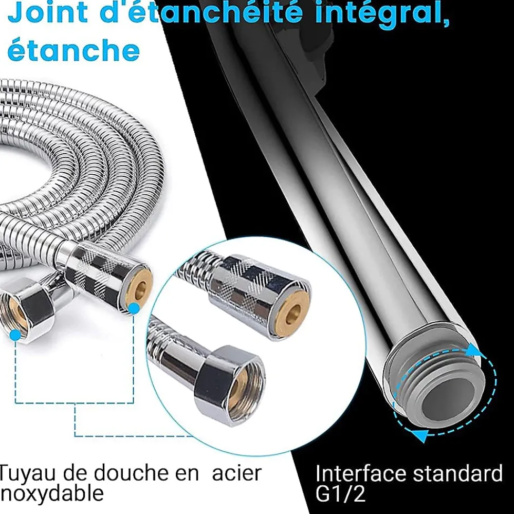 Pommeau De Douche, Flexible Et Barre De Douche|Deko Douche réglable, douche à jets puissants, douche à haute pression, pommeau de douche à économie d'eau